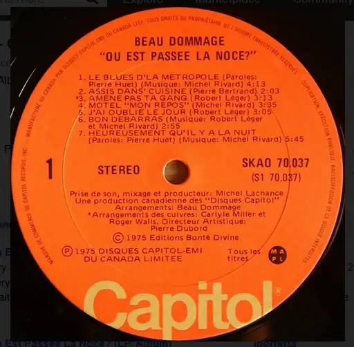 Beau Dommage ‎– Where Did the Wedding Guests Go (1975) LP62863257395329122