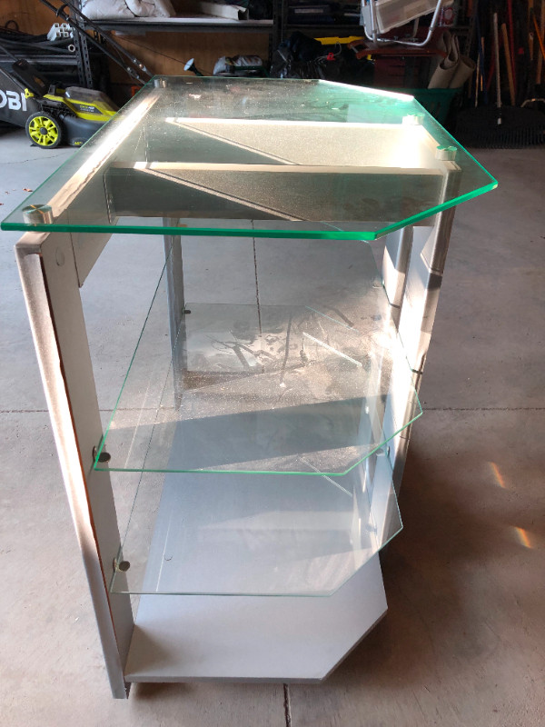 Glass & Chrome Shelf Unit, TV Stand in Hutches & Display Cabinets in Calgary