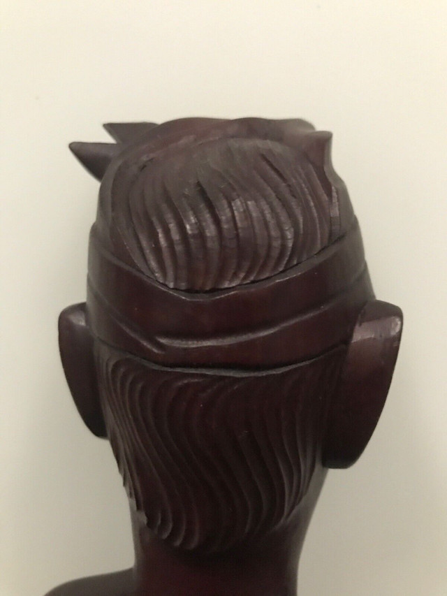 Hand Carved Solid Hardwood “Bali” Male Bust Sculpture in Arts & Collectibles in Bedford - Image 4