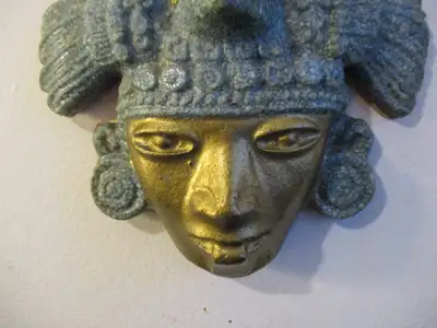 VINTAGE TERRA COTTA TRIBAL FACE WALL HANGER-MEXICO? COLLECTIBLE!, View more