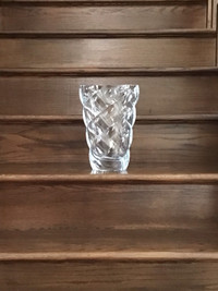 Solid Clear Glass Swirl Vase