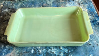 JADEITE Baking Dish, Fire King rectangular glass casserole pan.