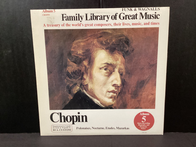 FUNK / WAGNALLS FAMILY LIBRARY OF GREAT MUSIC (CHOPIN) VINYL LP in Pianos & Keyboards in Winnipeg