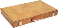 Open Box! 15" Wood Backgammon Set - Blue/Oak/Olive