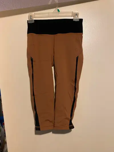LULULEMON BROWN MESH CROP LEGGINGS, View more