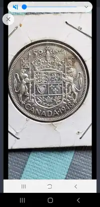Canadian 1948 silver half dollar 