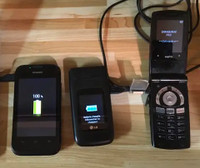 3 cellulaires (Huawei, LG, Sanyo)  les 3 pour $30