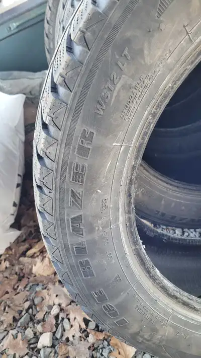 4 Used tires - two have a lot of tread left, 2 have a bit less. Good tires, studded.