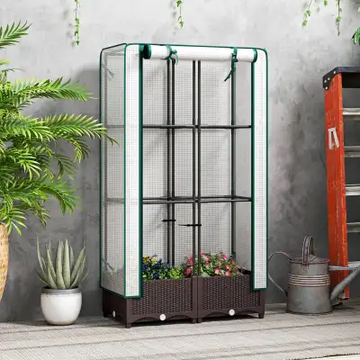 31.5 x 15.7 x 48.8 inch Raised Garden Bed Kit with Trellis, Rai, View more