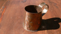 Arts and Crafts Hammered Copper Tankard, Circa 1890
