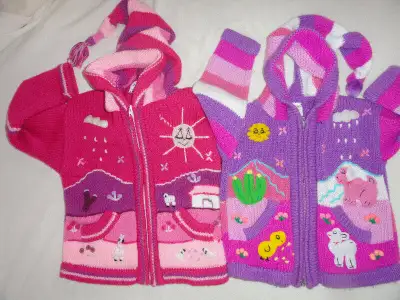 CHANDAIL LAINE À CAPUCHON (PÉROU)  2 ET 4 ANS, View more