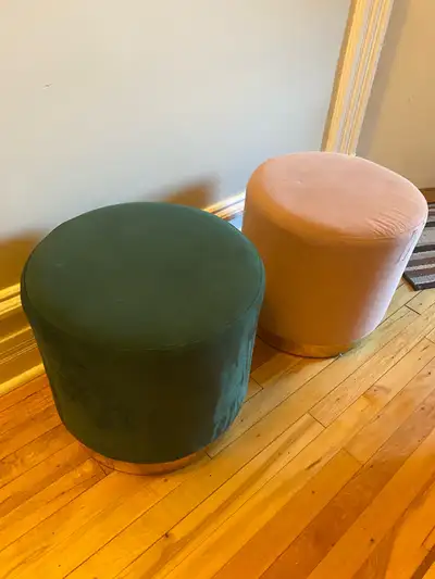 2x velvet ottomans , View more