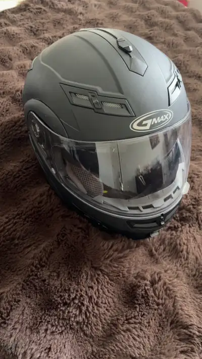 Casque moto Gmax – Noir mat – Taille L (59-60 cm) Casque de qualité avec lumière arrière intégrée po...