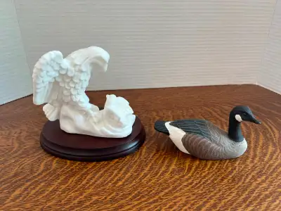 American Eagle and Eaglet and Canada Goose Figurines, View more