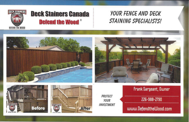 Deck and Fence Staining...Book Early and Save! in Fence, Deck, Railing & Siding in Kitchener / Waterloo