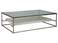 Modern capiz large rectangular cocktail table
