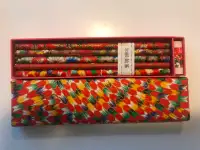 JAPANESE PAPER PENCIL GIFT BOX SET FROM 1980'S RARE AND COLLECTA