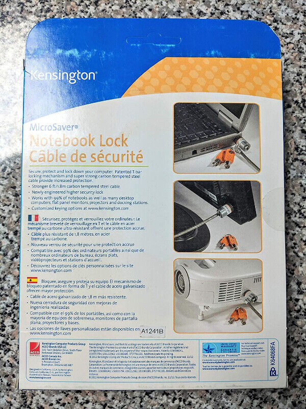 Kensington Microsaver Notebook Lock-new in box + bonus items in Laptop Accessories in City of Halifax - Image 2