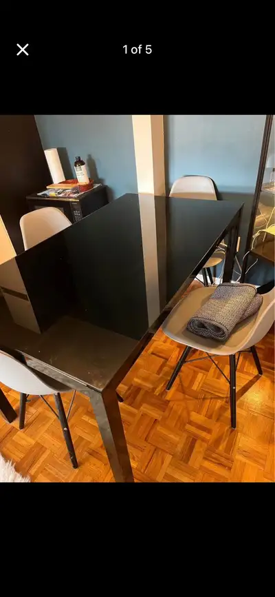 dinning table 5 chairs matching shelves , View more