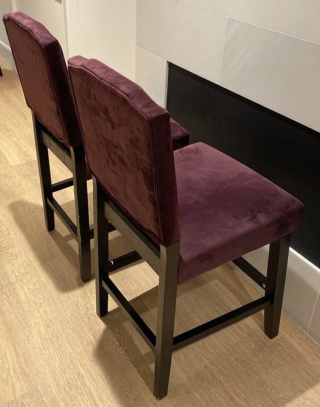 Two beautiful Purple velvet counter tools Chairs & Recliners City