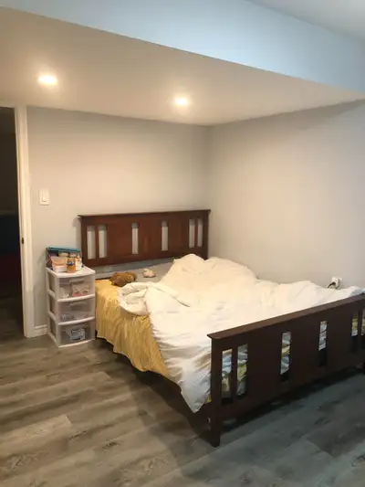 A big bedroom with private bathroom inside in the basement unit , only share the kitchen with other...