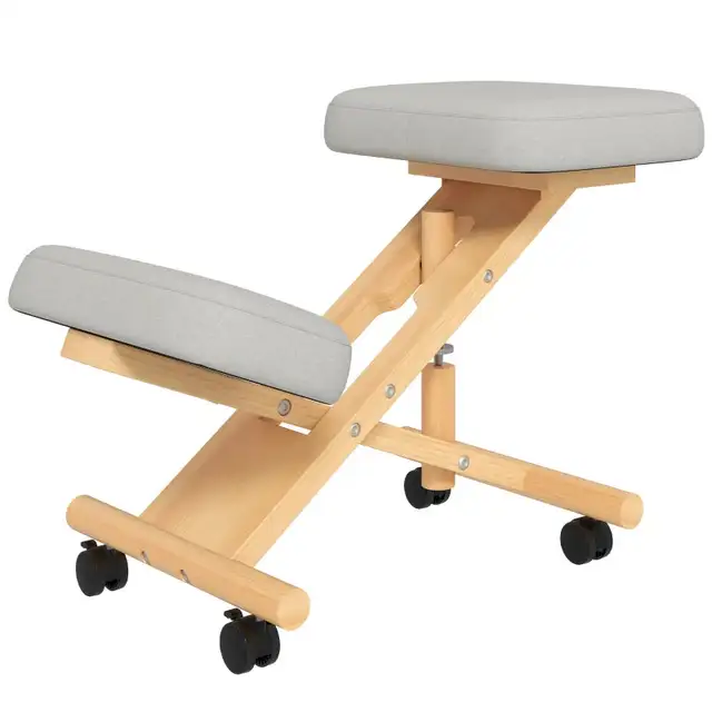 HOMCOM Ergonomic Kneeling Chair with Rubberwood Frame in Chairs & Recliners in Markham / York Region - Image 3