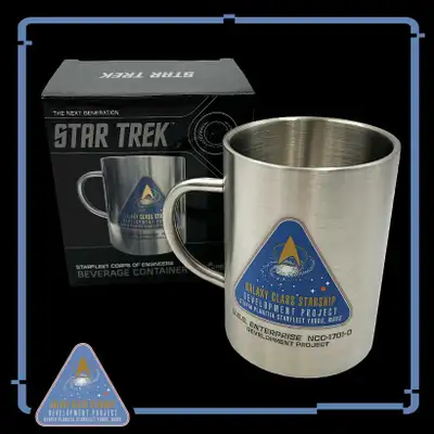 Star Trek Eaglemoss Starfleet Corps of Engineers Metal Mug Beverage Container New In Box New in seal...