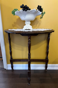 ANTIQUE HALF MOON SIDE TABLE 