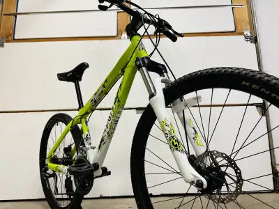 Tags: youth bike mens bike womens bike small bike mtb front suspension hardtail disc brakes bicycle...