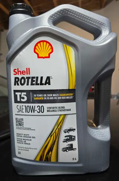 Price FIRM. Shell Rotella T5 synthetic blend. 10w30. Few 5L jugs available.