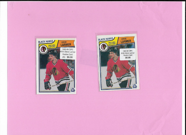 Vintage Hockey Rookie Cards: 1983-84 OPC #105 Steve Larmer RCs in Arts & Collectibles in Bedford