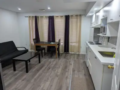 Single self contained basement room with full kitchenette and full washroom with a separate entrance...