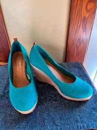 Turquoise Wedge Heels