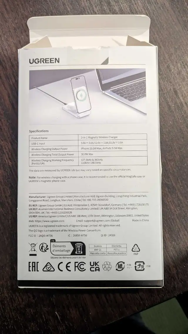 UGREEN Qi2.2 25W 2 in 1 Wireless Charging Station, Magsafe  in General Electronics in St. Catharines - Image 8