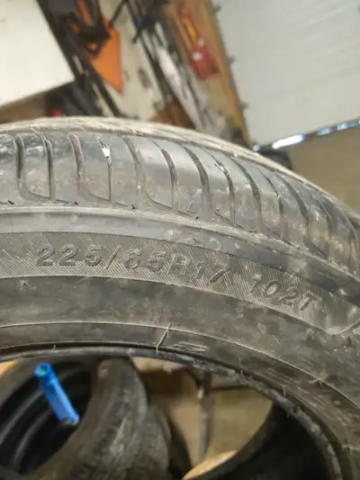 These tires were new on a vehicle I bought for 3 months until I put snow tires on last year. The siz...
