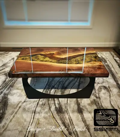 Epoxy live edge dining table ( Custom made to order), View more