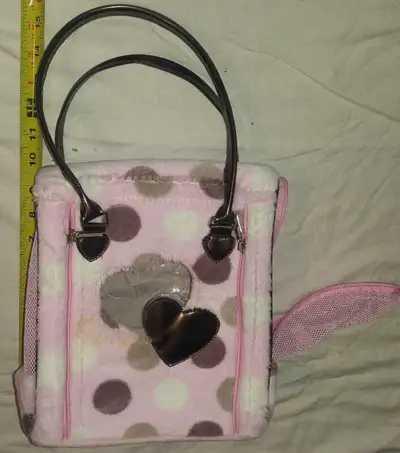 2 Pink Fur Pucci Pups Stuffy TOY Dog or Cat Pet Carrier Purses, View more