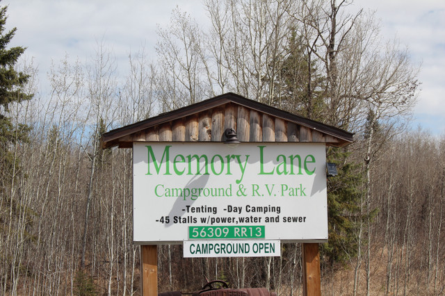 Memory Lane Campground and RV Park is open for the 2025 season. in Alberta