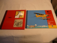 2 livres Tintin en avion Crabe aux pinces d ' or  + Milou '' pou