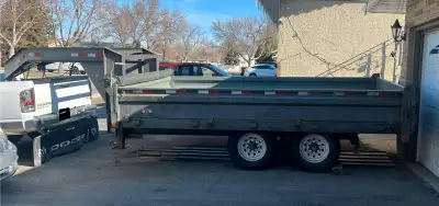 2007 Load Trail Trailer, end dump, 7000lb axels, 8’x14’, sides fold down, end gate opens 2 different...