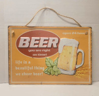 Hanging Beer Metal Sign.  Now Only $10.00.