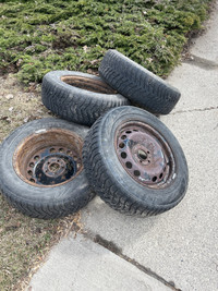 215/65R16 winter tires on steel rims 5x108 bolt pattern