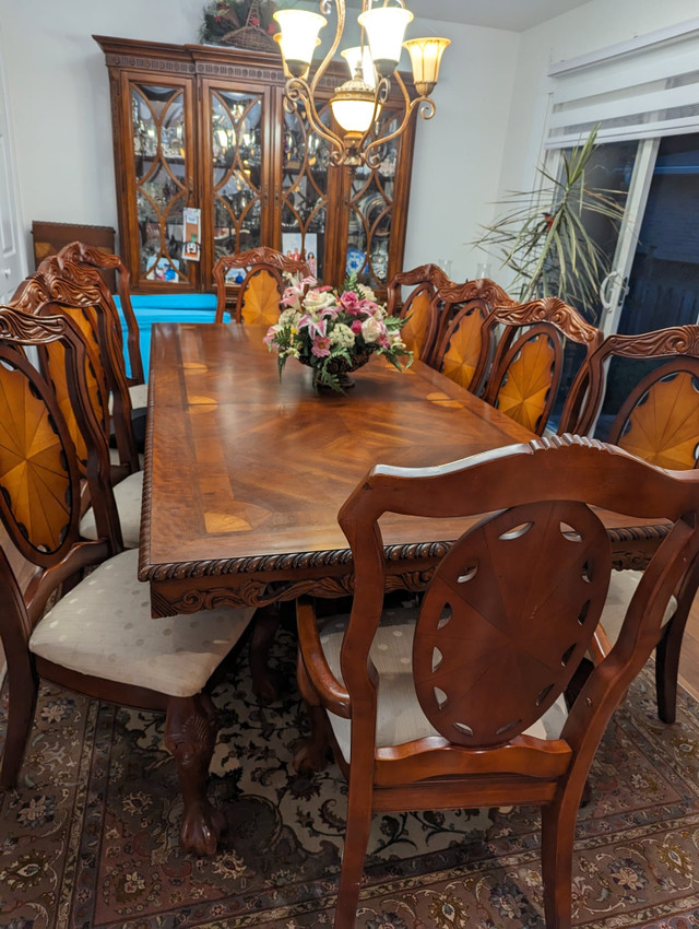 Dining table, elegant wood. 10 chair. | Dining Tables & Sets | City of  Toronto | Kijiji