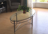Grey Oval Coffee Table, 2 End Tables