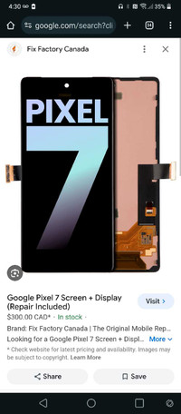 I am looking for a Google pixel 7 screen or a non-working pixel 