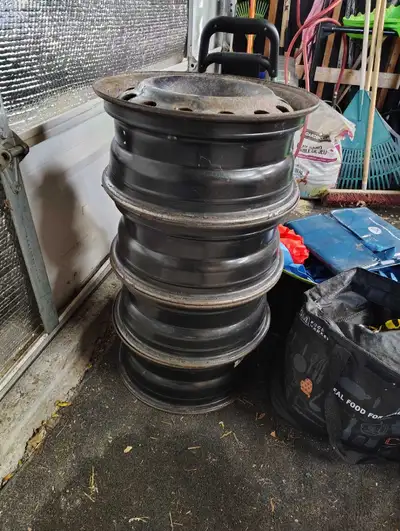 Set of 4. 16" winter rims in decent shape. Came off a 2008 Pontiac torrent. $10 a rim OBO