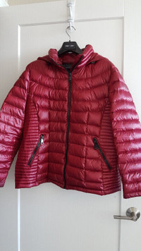 Calvin Klein Premium Down Packable Jacket ~ Burgundy Red ~ 0X