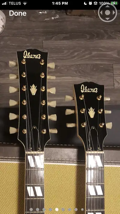 1973 Ibanez double neck 12 string / 6 string. White. $3400., View more