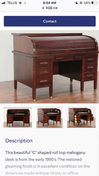 Antique Roll Top Desk