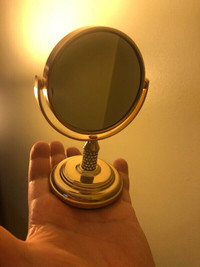 Double Sided Mirror with Diamond like stem! Magnifying Side